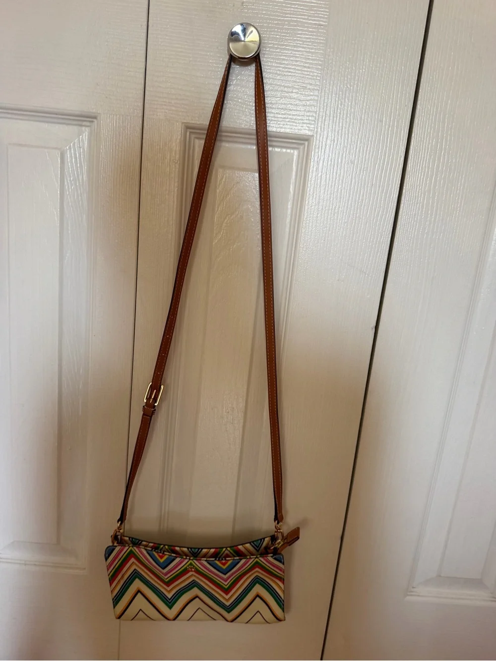 Striped Chevron Crossbody Bag in Multicolor